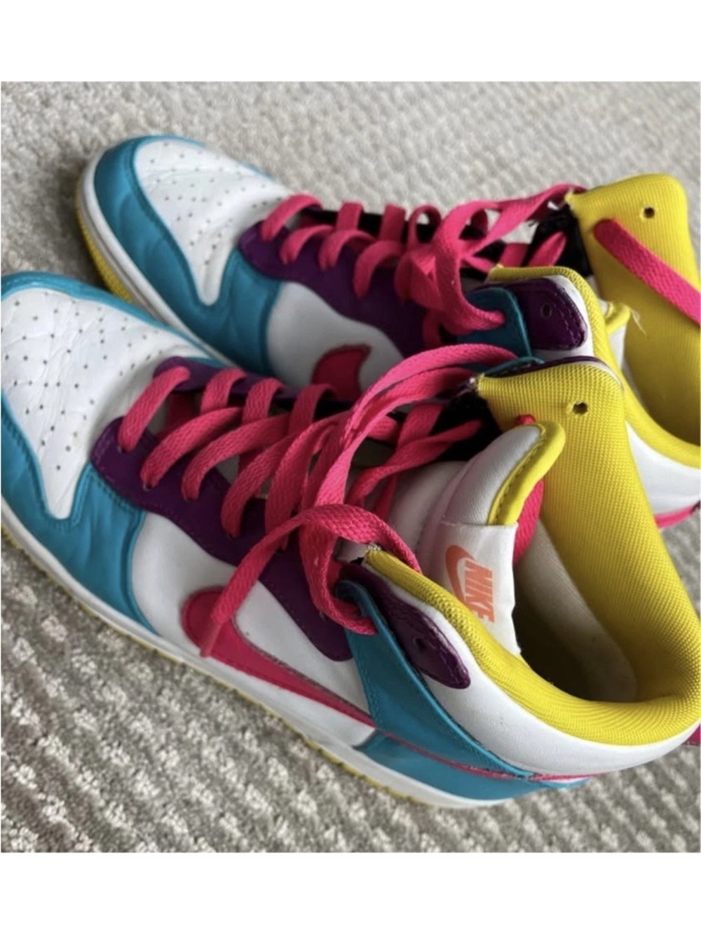 Nike Multicolor Low-Top Sneakers - Teal, Pink, Purple, Yellow,White size wms 9.5